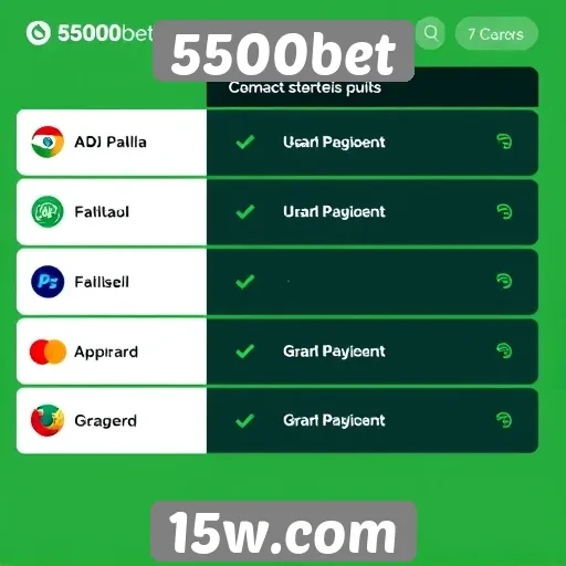 Métodos de pagamento disponíveis no 5500bet